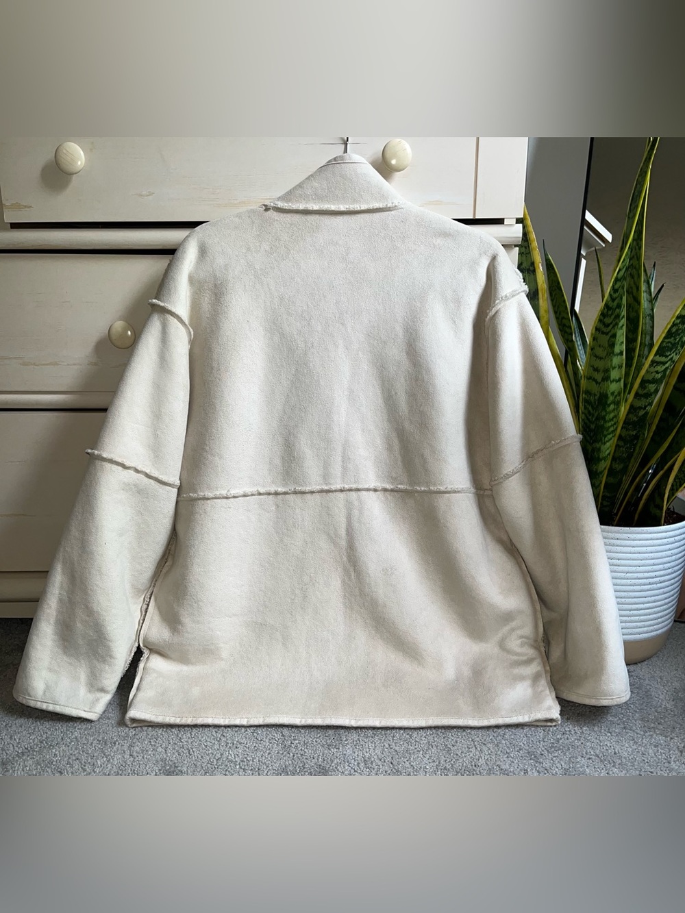 NWOT Tommy Bahama Reversible Faux Shearling Coat S-Oversized - Picture 3 of 6